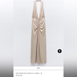 Zara- Metallic thread mid rise dress.       NEW WiTH TAGS